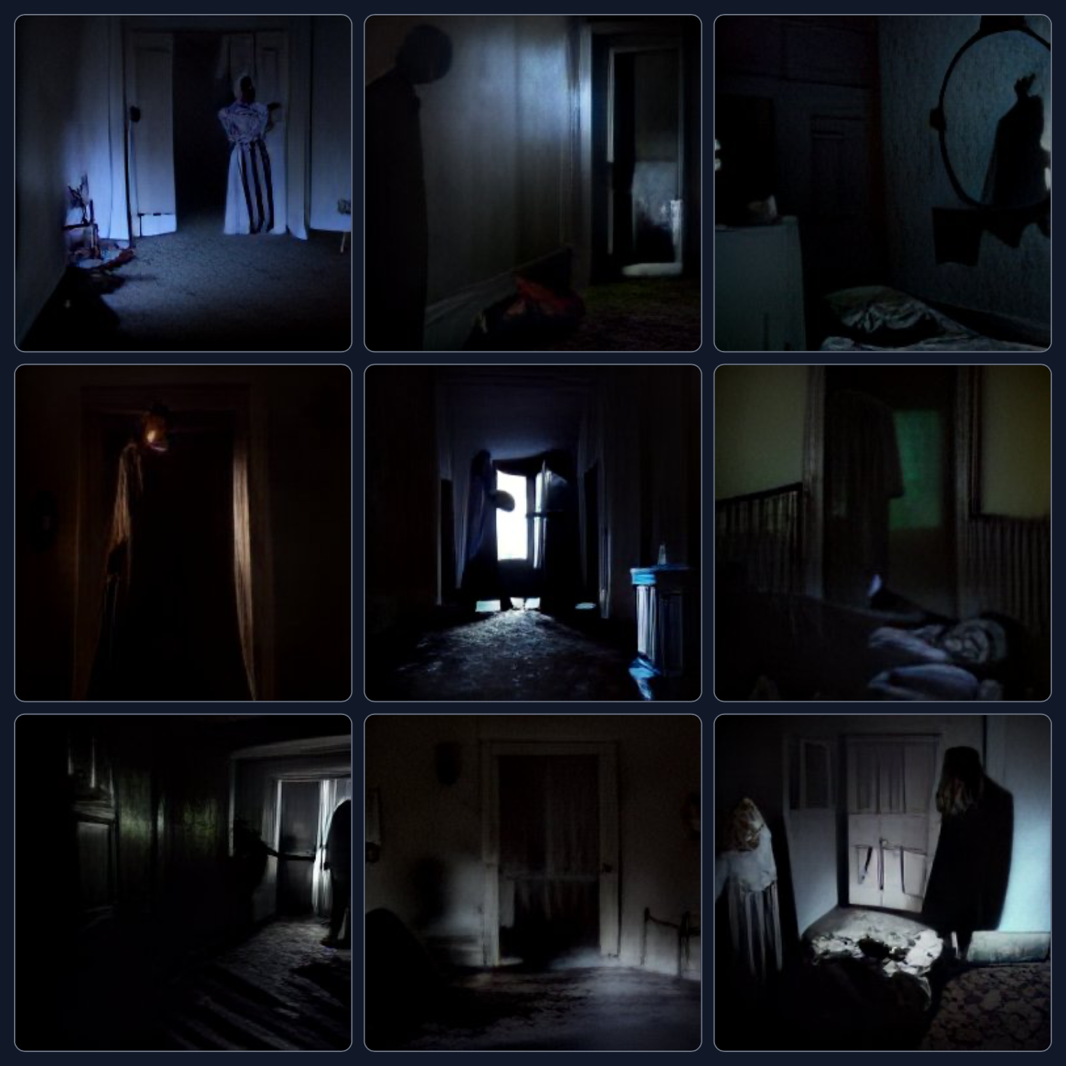 AI generated scene from American horror film